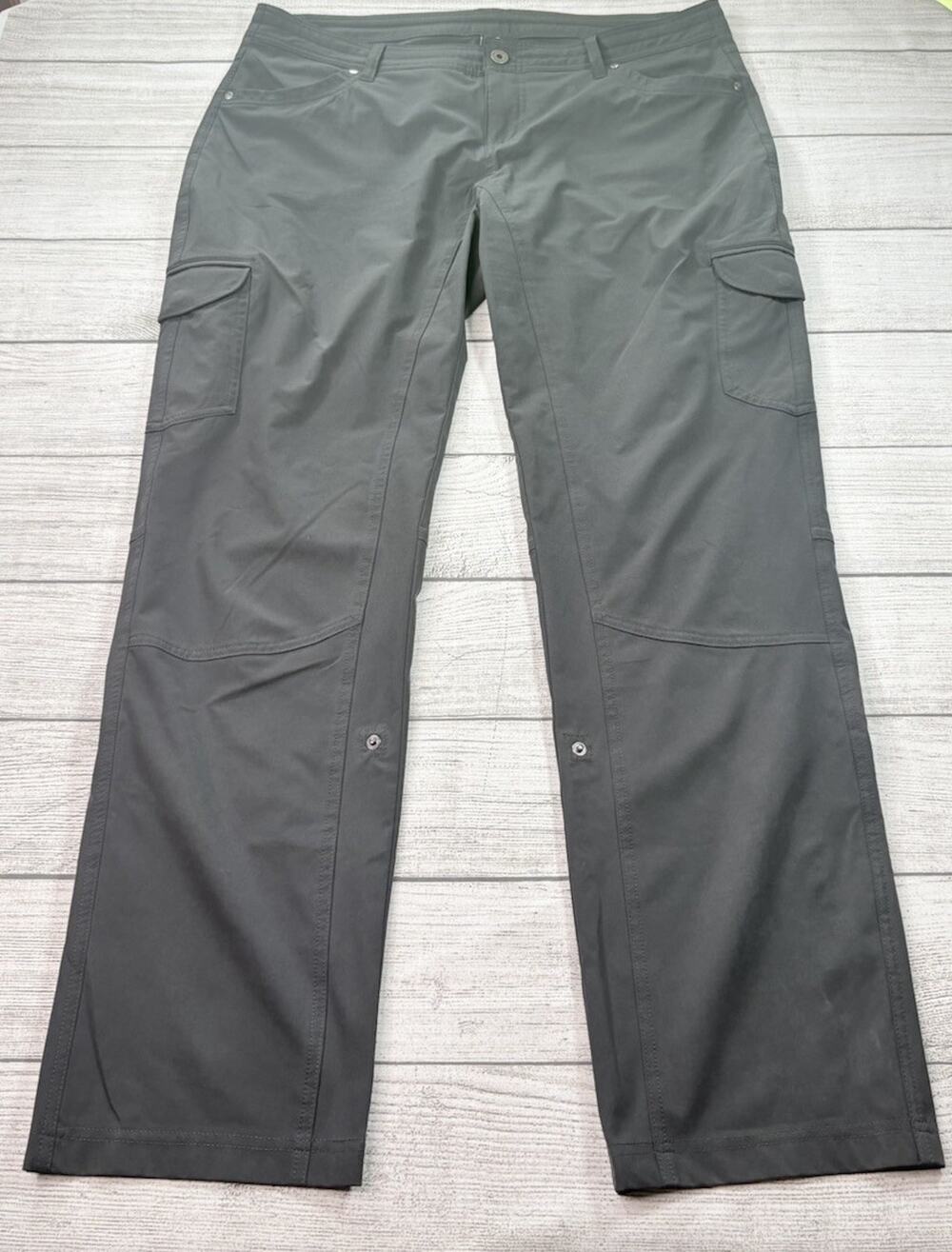 KÜHL Women’s Freeflex Roll-Up Pants Gray UPF 50 Hiking Outdoor Quick Dry Size 16